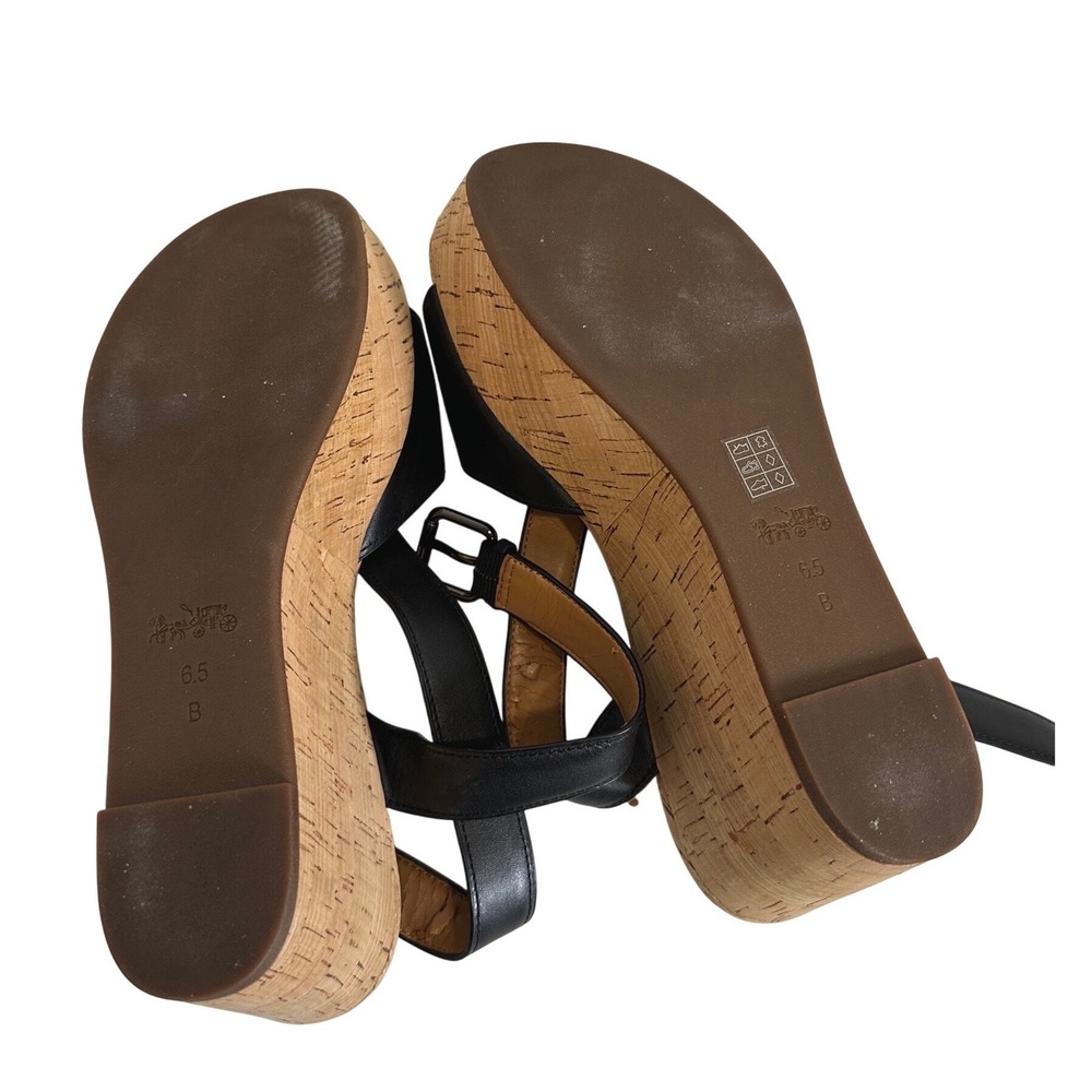 Coach Becka Platform Sandal black Size 6.5 / 6 1/2 excellent but with flaws - Picture 2 of 11